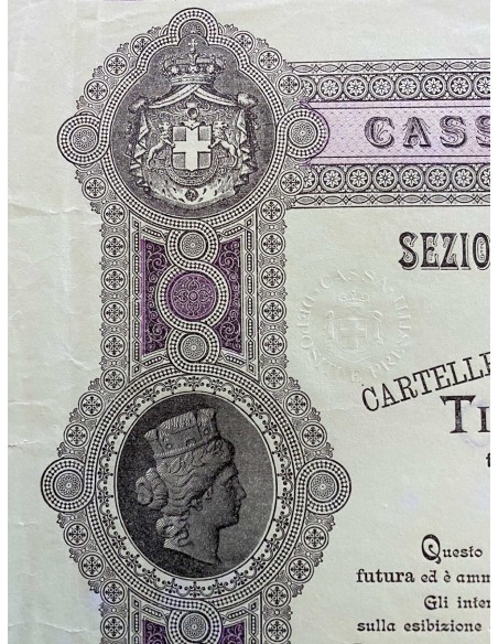 1944 - CASSA DEI DEPOSITI E DEI PRESTITI CITTA' DI ROMA TITOLO - ROMA