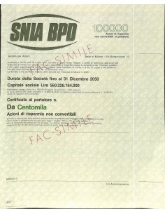 SNIA BPD - 100000 AZIONI TORINO 1974