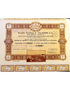 1927 - SOCIETA' ANONIMA A. PALANDRI & C. 1 AZIONE - GENOVA