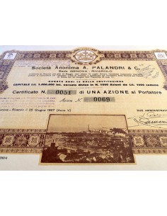 1927 - SOCIETA' ANONIMA A. PALANDRI & C. 1 AZIONE - GENOVA 2