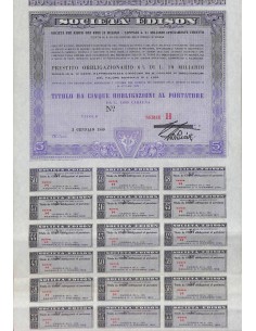 SOCIETA' EDISON - 5 OBBLIGAZIONI MILANO 1949