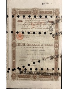 1888 - 1889 LOTTO 5 OBBLIGAZIONI FERROVIE ITALIANE 2