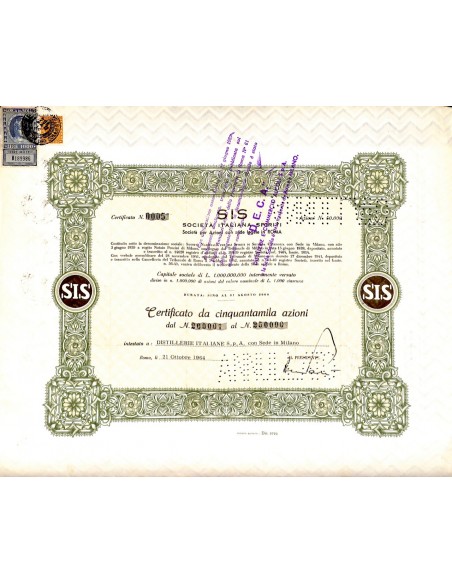 1964 - SIS SOCIETA' ITALIANA SPIRITI - ROMA