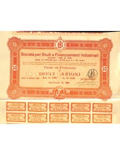 1920 - SOCIETA' PER STUDI E FINANZIAMENTI INDUSTRIALI - ROMA