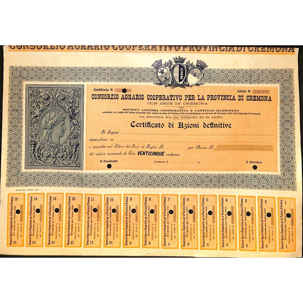 1926 - CONSORZIO AGRARIO COOPERATIVO PER LA...
