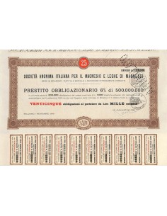 SOC. ANON. ITALIANA PER IL MAGNESIO E LEGHE DI MAGNESIO 25 OBBLIG. 1949