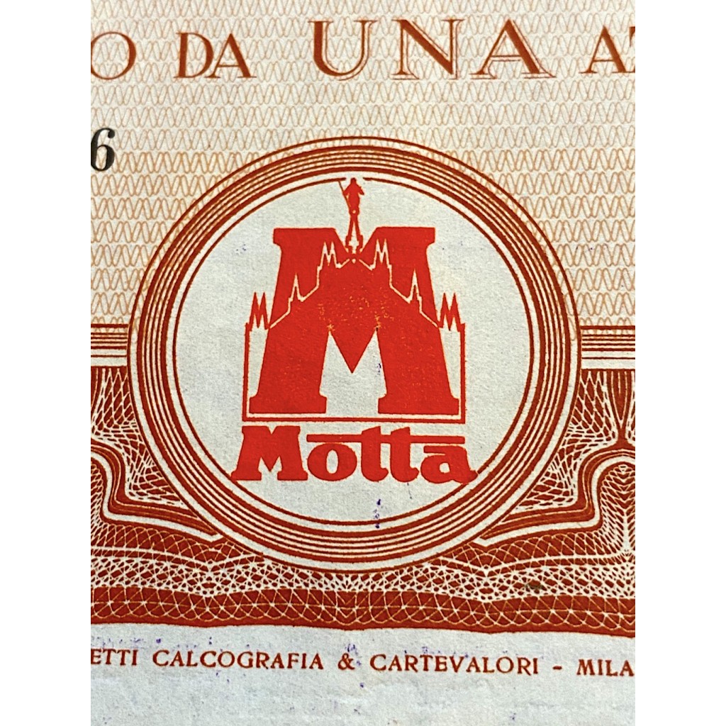 1961 - MOTTA S.p.A PER L'INDUSTRIA DOLCIARIA ED...