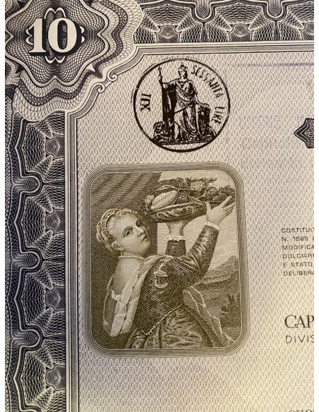 1961 - MOTTA S.p.A PER L'INDUSTRIA DOLCIARIA ED ALIMENTARE 10 AZIONI - MILANO