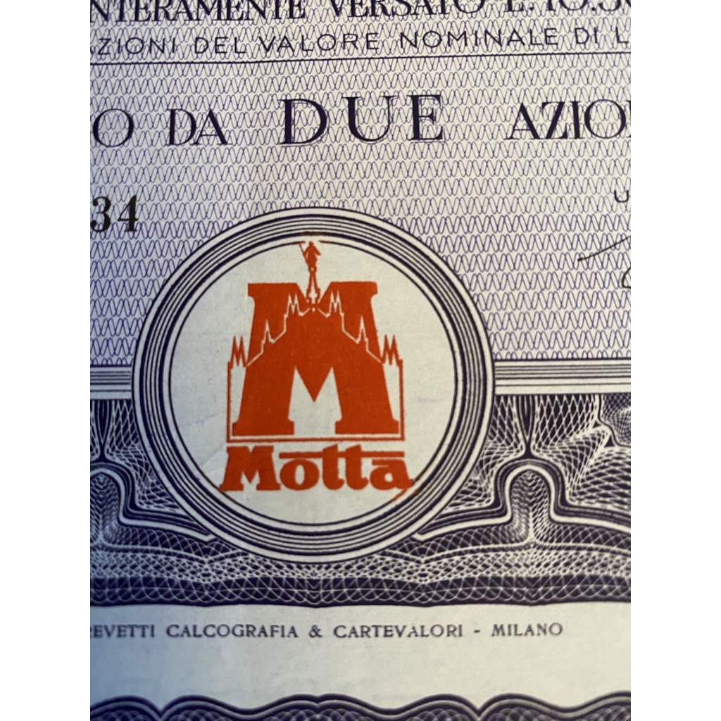1964 - MOTTA S.p.A PER L'INDUSTRIA DOLCIARIA ED...
