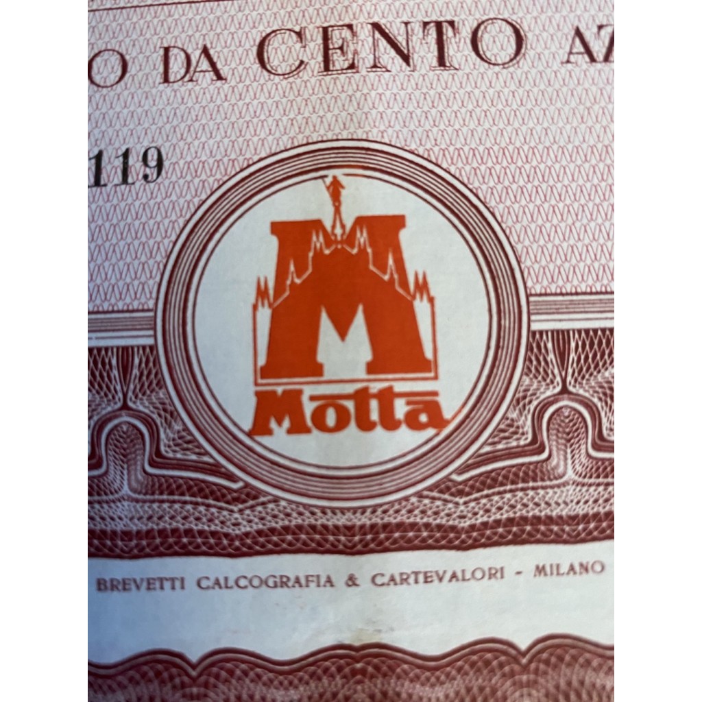 1955 - MOTTA S.p.A PER L'INDUSTRIA DOLCIARIA ED...