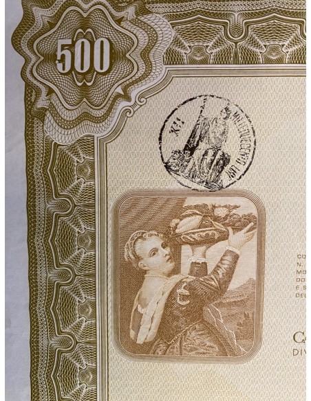 1969 - MOTTA S.p.A PER L'INDUSTRIA DOLCIARIA ED ALIMENTARE 500 AZIONI - MILANO