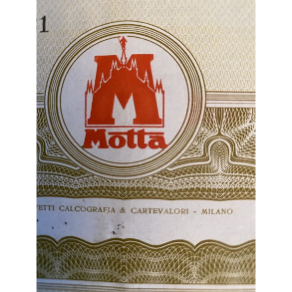 1969 - MOTTA S.p.A PER L'INDUSTRIA DOLCIARIA ED...