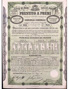 1869 - CITTA`DI BARI E DELLE PUGLIE PRESTITO A PREMI 1...