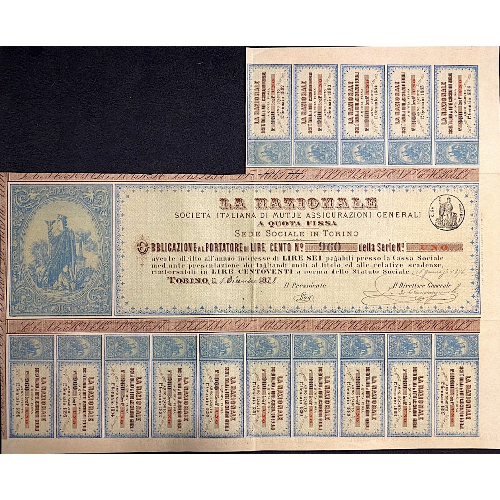 1878 - LA NAZIONALE - SOC. IT. DI MUTUE...