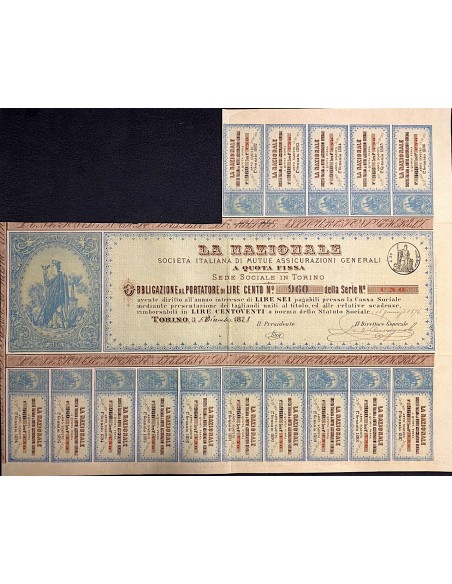 1878 - LA NAZIONALE - SOC. IT. DI MUTUE ASSICURAZ. GENERALI (SERIE 1) - TORINO