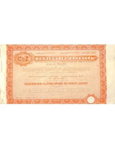 CENTENARI & ZINELLI - 5 AZIONI MILANO 1938