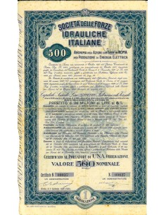 1929 - SOCIETA' DELLE FORZE IDRAULICHE ITALIANE 1 OBBL....