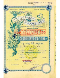1945 - COOPERATIVA FARMACEUTICA N. 10 AZIONI DA LIRE 25 -...