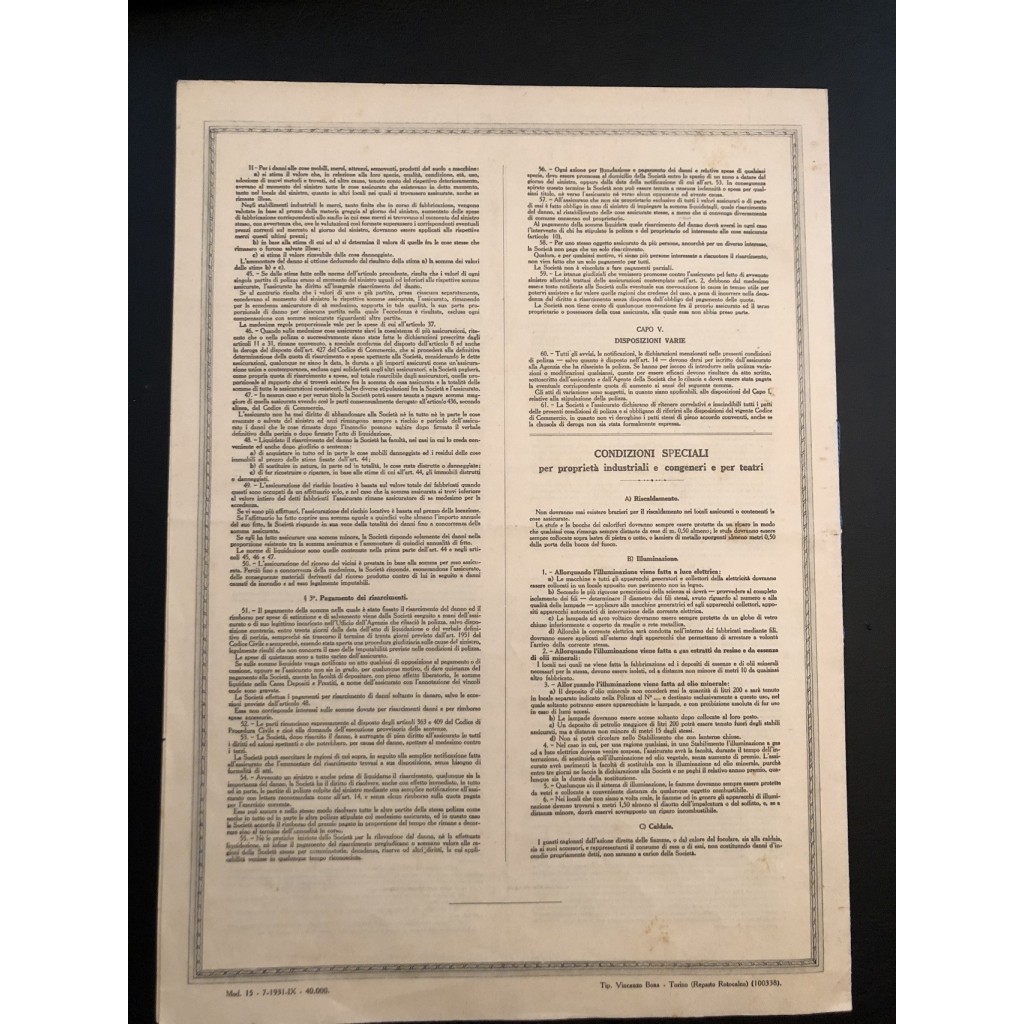 1936 - SOCIETA' REALE D'ASSICURAZIONE GENERALE...