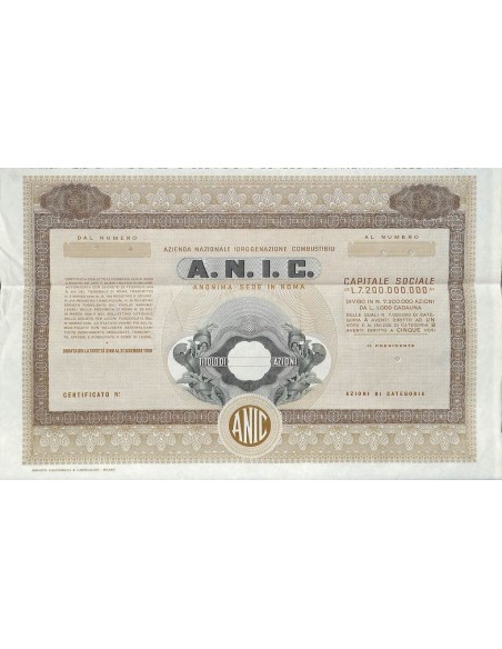 A.N.I.C. AZIENDA NAZ. IDROGENAZIONE COMBUSTIBILI - AZIONI ROMA