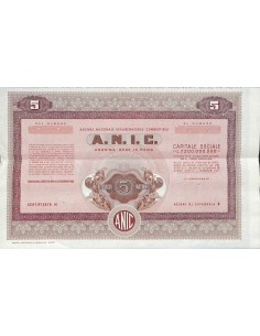 A.N.I.C. AZIENDA NAZ. IDROGENAZIONE COMBUSTIBILI - 5 AZIONI ROMA