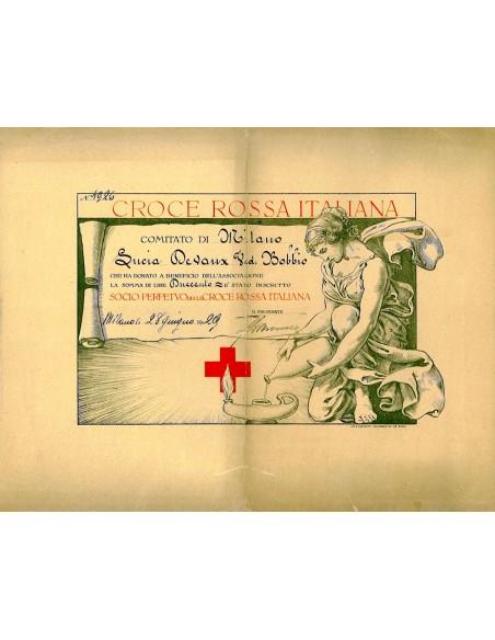 1929 - CROCE ROSSA ITALIANA SOCIO PERPETUO - MILANO