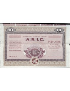 A.N.I.C. AZIENDA NAZ. IDROGENAZIONE COMBUSTIBILI - 10 AZIONI ROMA