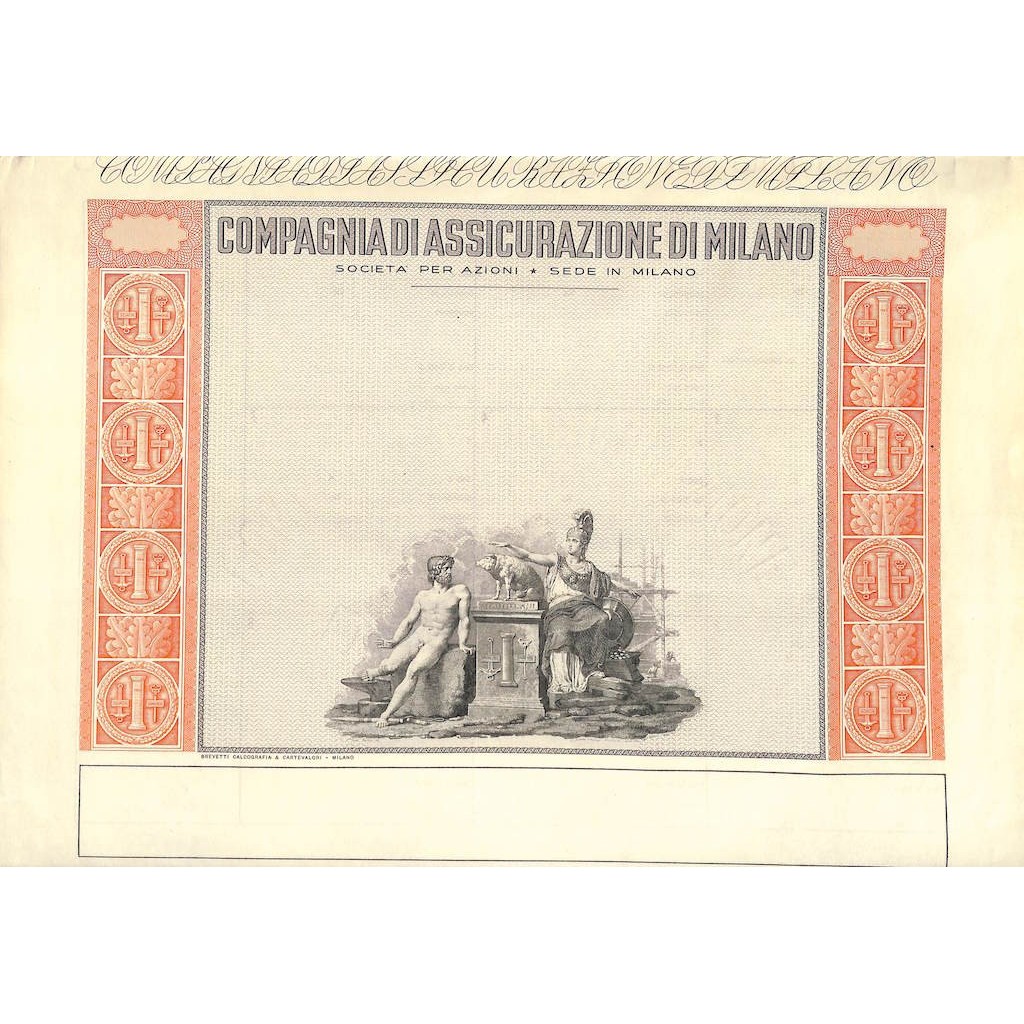 COMPAGNIA ASSICURAZIONI DI MILANO - SPECIMEN 1825