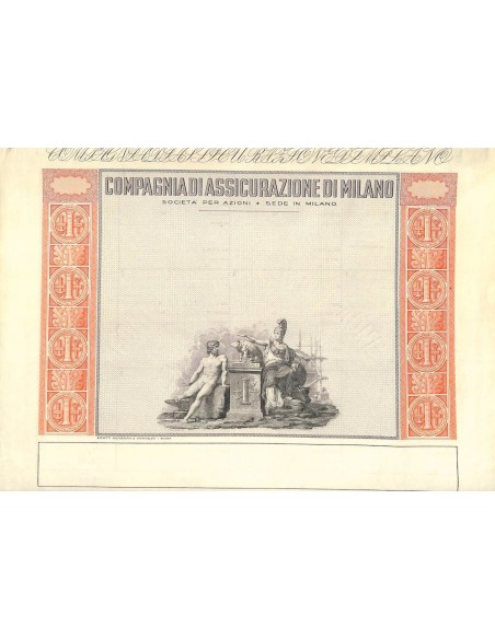COMPAGNIA ASSICURAZIONI DI MILANO - SPECIMEN 1825