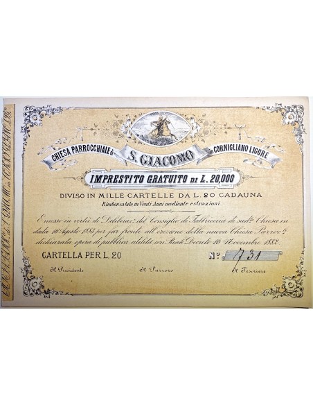 1882 - CHIESA PARROCCHIALE S. GIACOMO IN CORNIGLIANO LIGURE