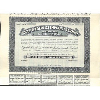 SOC. ESERCIZI IMPIANTI TERMICI - 5 AZIONI ROMA 1925