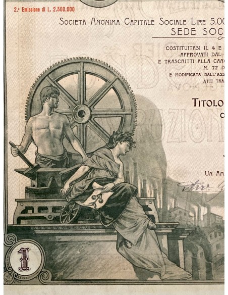1904 - ITALIANA FONDERIA IN GHISA E COSTRUZIONI MECCANICHE GIA' FRATELLI BALLEYDIER 1 AZIONE - GENOVA