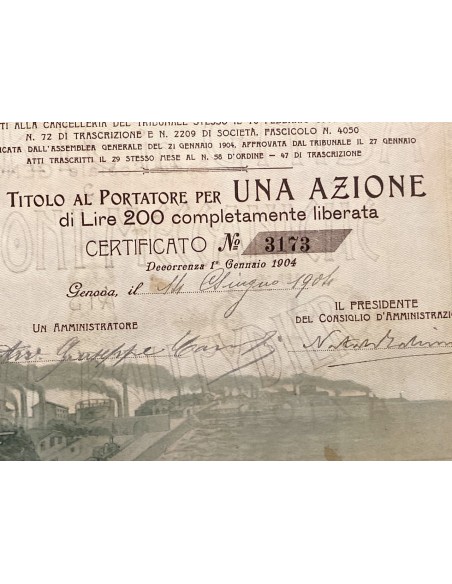 1904 - ITALIANA FONDERIA IN GHISA E COSTRUZIONI MECCANICHE GIA' FRATELLI BALLEYDIER 1 AZIONE - GENOVA