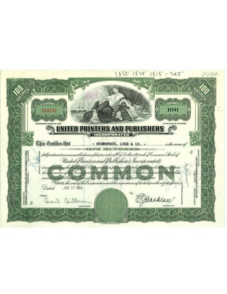 1960 - UNITED PRINTERS AND PUBLISHERS