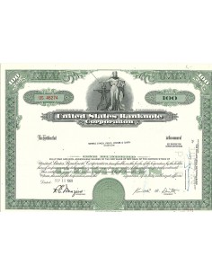 1969 - UNITED STATES BANKNOTE CORPORATION - 100 AZIONI