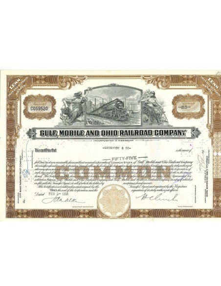 1958 - GULF, MOBILE AND OHIO RAILROAD COMPANY - 55 AZIONI