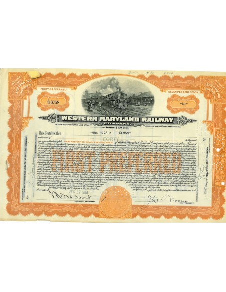1954 - WESTERN MARYLAND RAILWAY COMPANY - 40 AZIONI