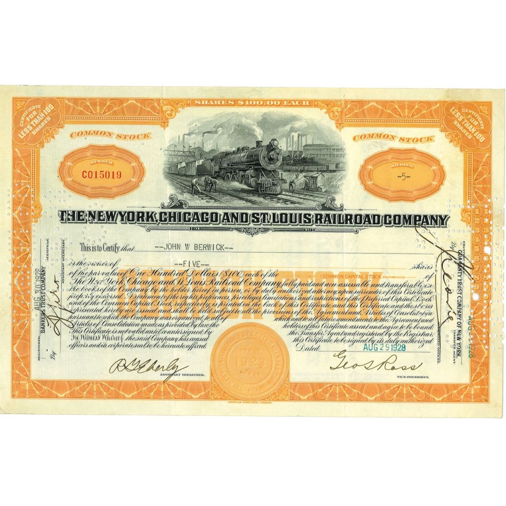 1928 - THE NEW YORK, CHICAGO AND ST.LOUIS...