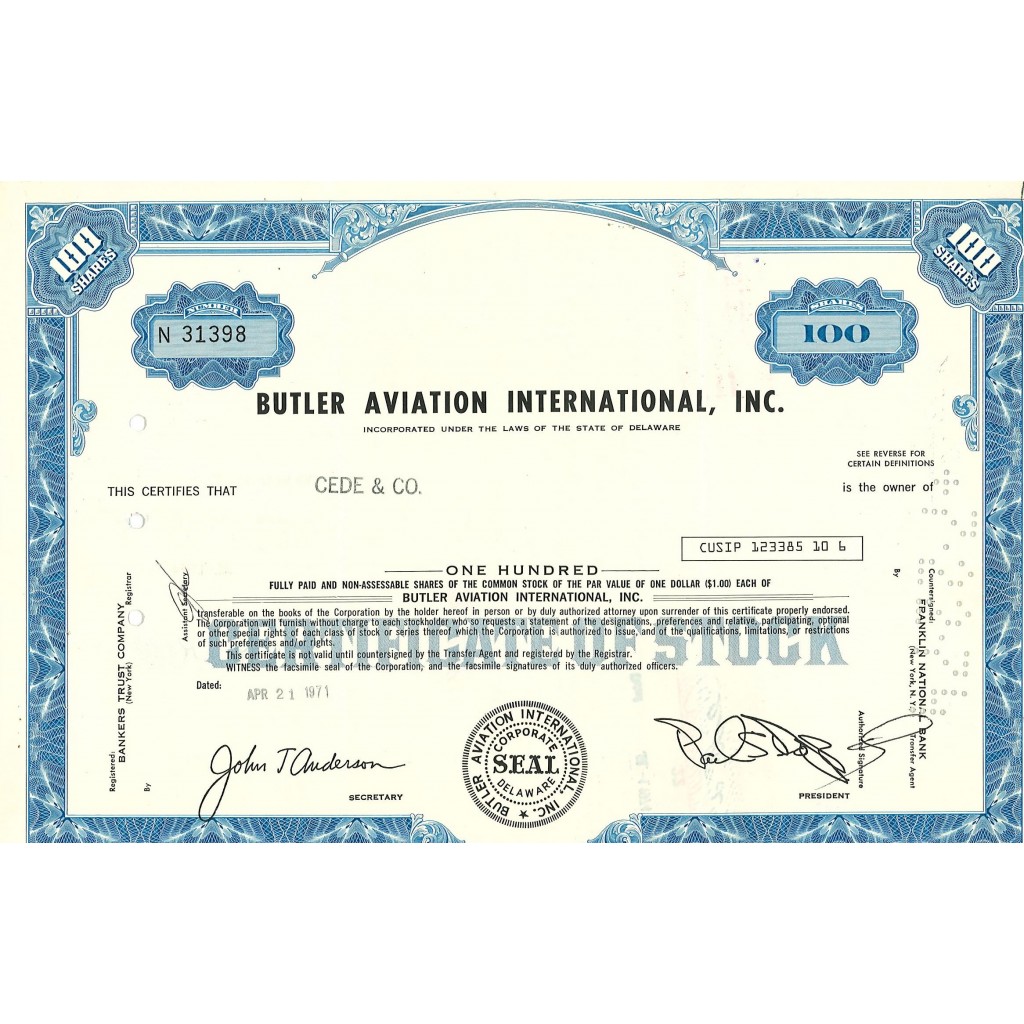 1971 - BUTLER AVIATION INTERNATIONAL, INC. -...