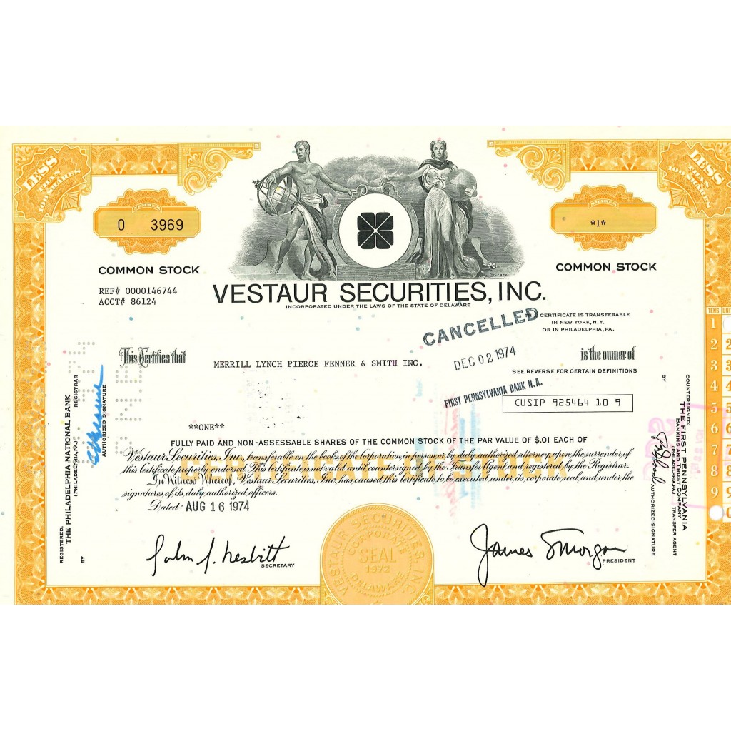 1974 - VESTAUR SECURITIES, INC.