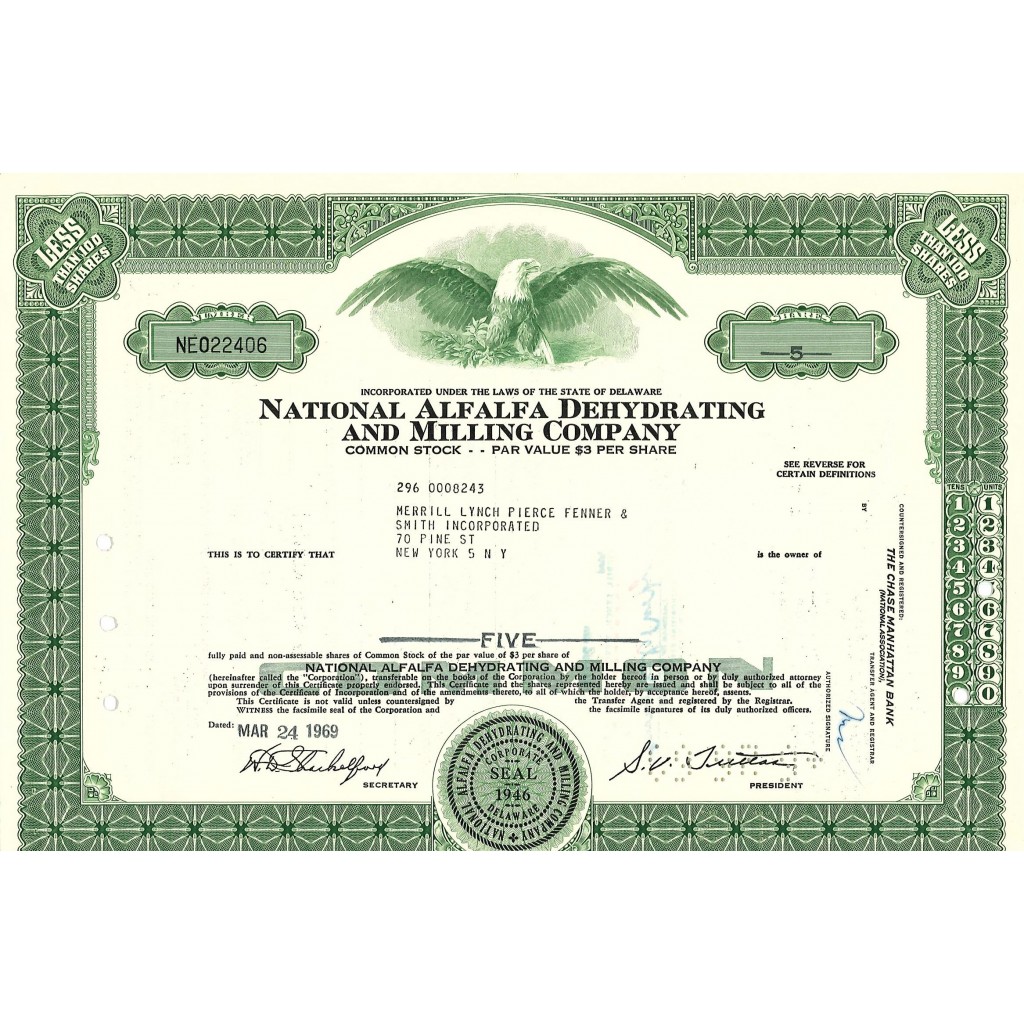 1969 - NATIONAL ALFALFA DEHYDRATING AND MILLING...