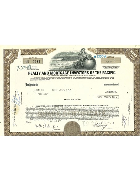 1981 - REALTY AND MORTGAGE INVESTORS OF THE PACIFIC