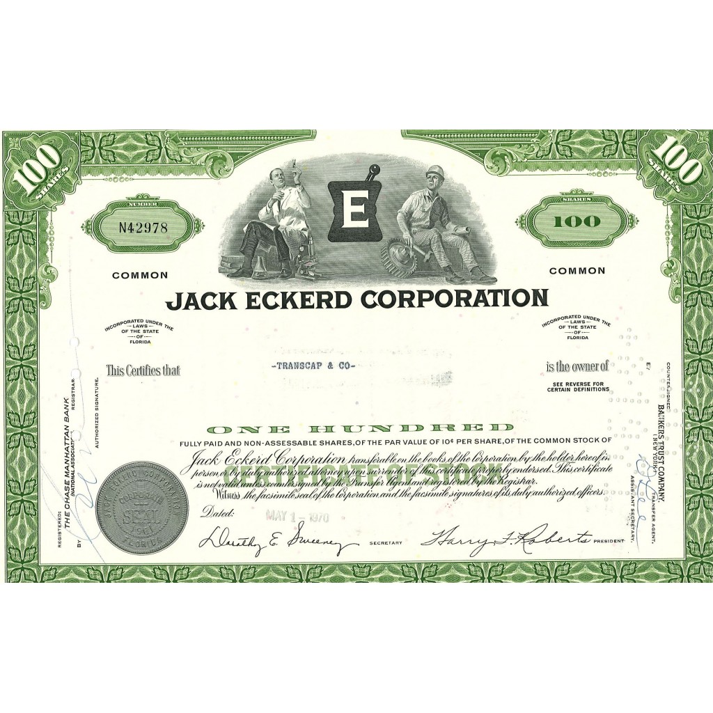 1970 - JACK ECKERD CORPORATION - 100 AZIONI