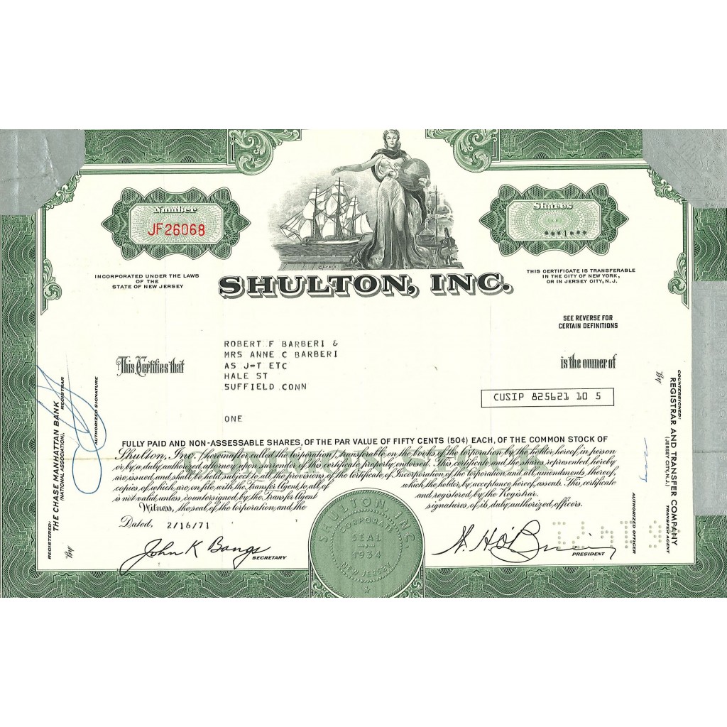 1971 - SHULTON, INC.