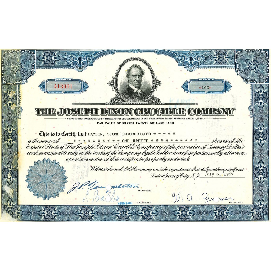 1967 - THE JOSEPH DIXON CRUCIBLE COMPANY