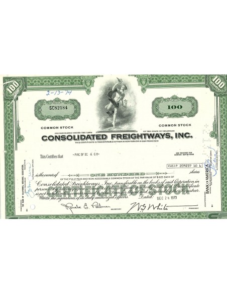 1973 - CONSOLIDATED FREIGHTWAYS, INC. - 100 AZIONI