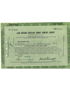 1962 - LAKE ONTARIO PORTLAND CEMENT COMPANY LIMITED - 100...
