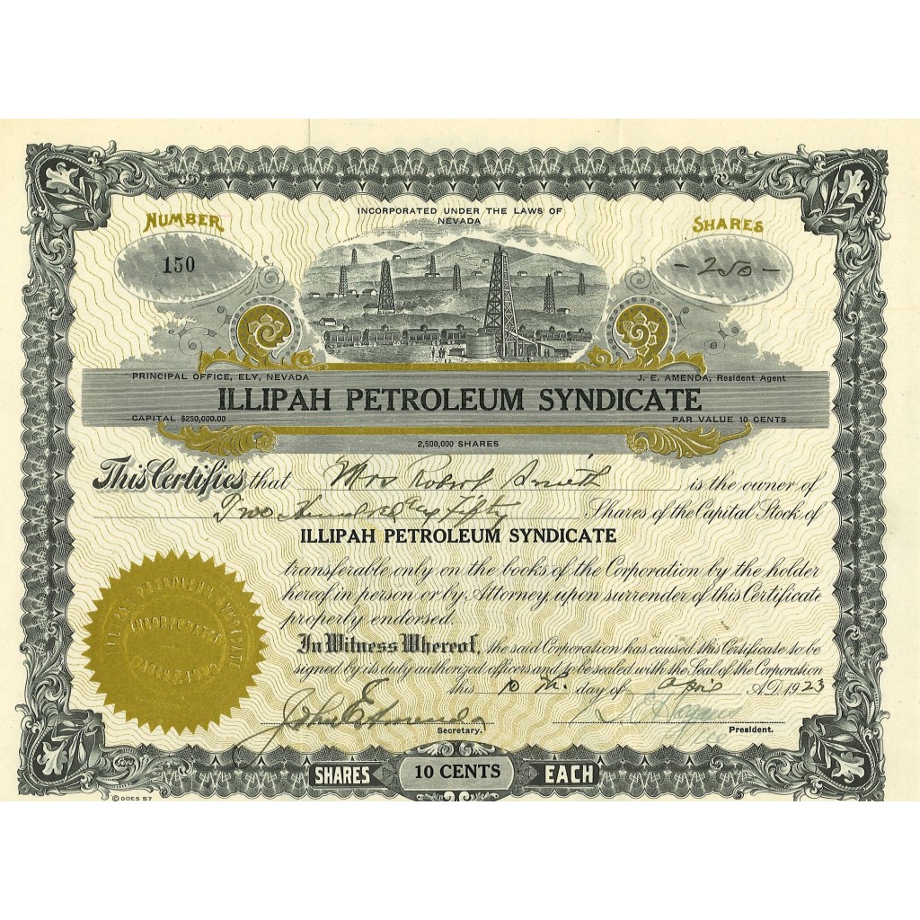 1923 - ILLIPAH PETROLEUM SYNDICATE