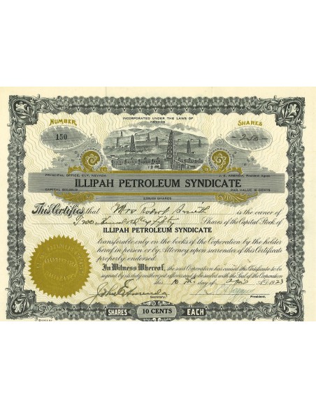 1923 - ILLIPAH PETROLEUM SYNDICATE