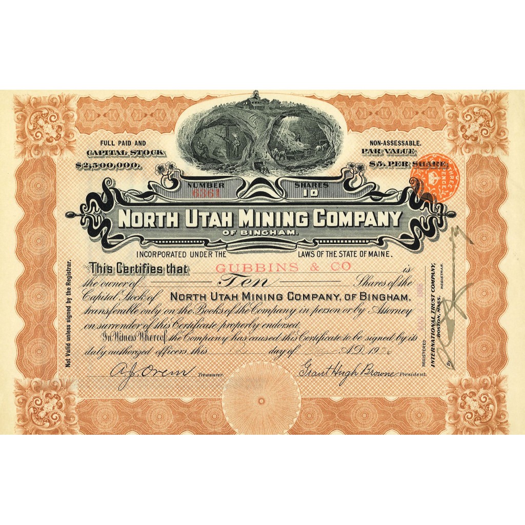 1906 - NORTH UTAH MINING COMPANY